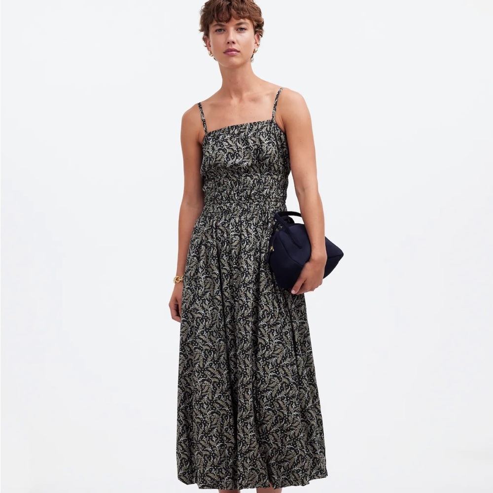 Madewell Sleeveless Midi Bubblehem Dress in floral NWT